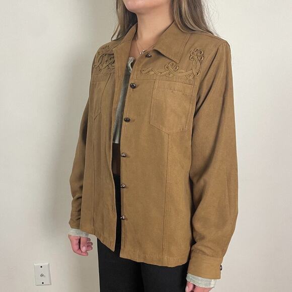 Vintage Suede Western Button Up Shirt - Picture 4 of 4